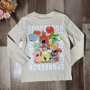 NWT SpongeBob SquarePants Kids Graphic Long-Sleeve Graphic T-Shirt Size XS (4-5)